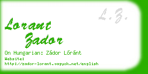lorant zador business card